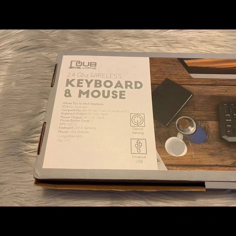 QUB Works 2.4Ghz Wireless Keyboard & Optical Mouse